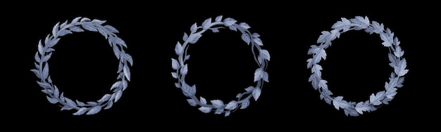 Free vector circle frames with laurel olive and ivy leaves