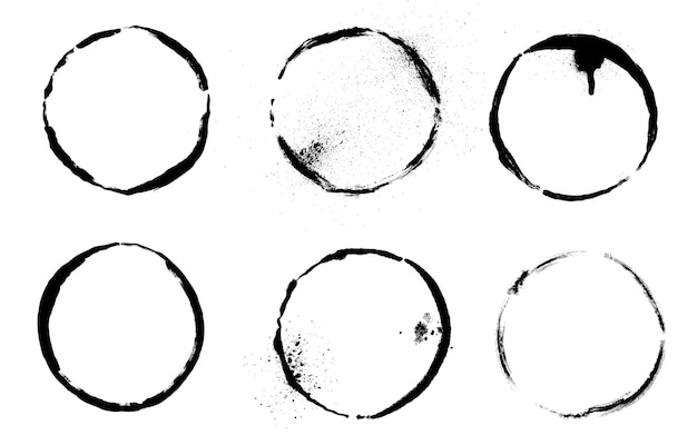 circle grunge stains set