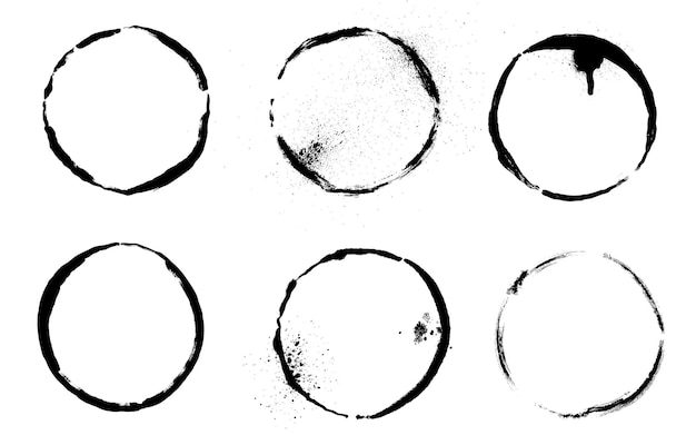 無料ベクター サークル グランジ汚れセット