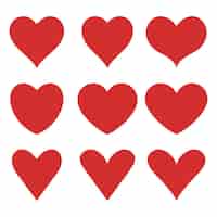 Бесплатное векторное изображение Набор круглых сердец