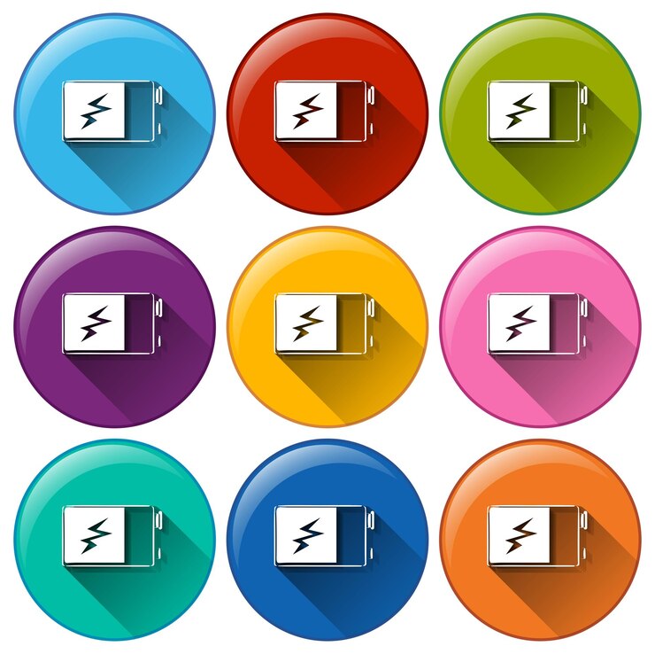 मुफ़्त वेक्टर circle icons with batteries