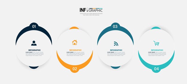 Circle infographic elements with 4 step