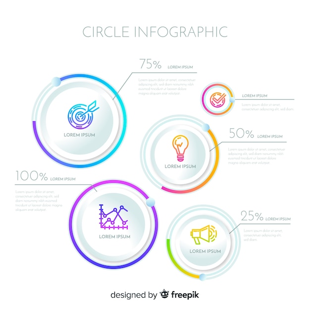 동그라미 infographic 현대적인 디자인