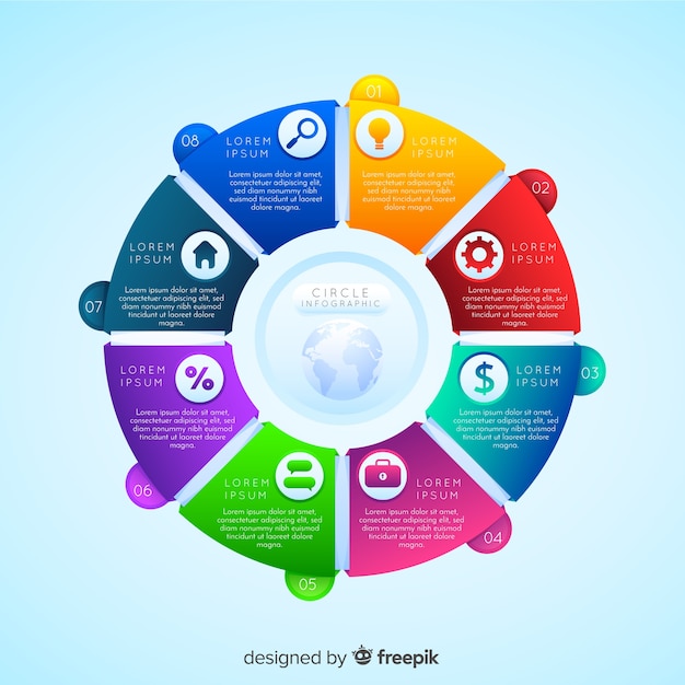 Free vector circle infographic