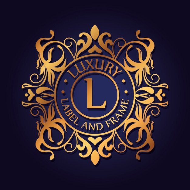 Circle luxury logo with ornament design