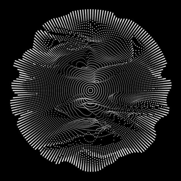 circle made of wavy lines