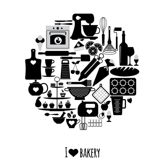 Free vector circle made with elements of the bakery