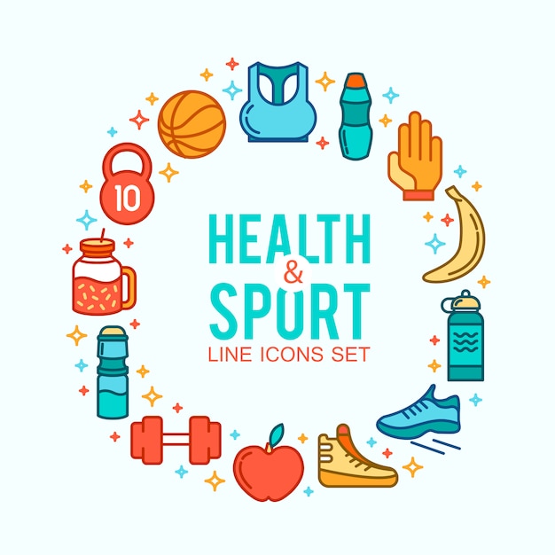Free vector circle of sports icons. sport concept, background. icons sports games.