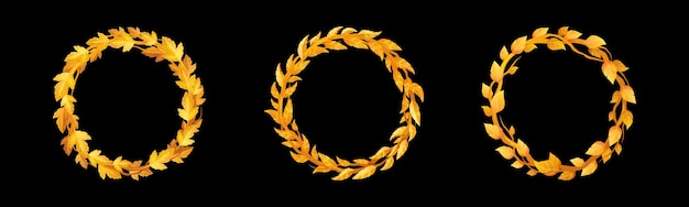 Vettore gratuito circle user avatar frame ui orange leaves border
