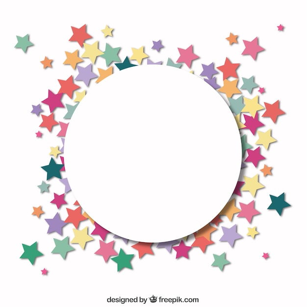 Free vector circle with a frame of stars