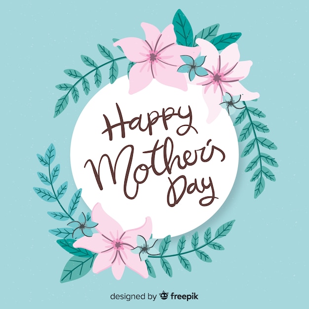 Free vector circled floral frame mother's day background