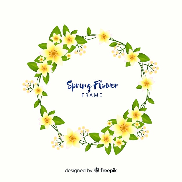 Free vector circled spring floral frame