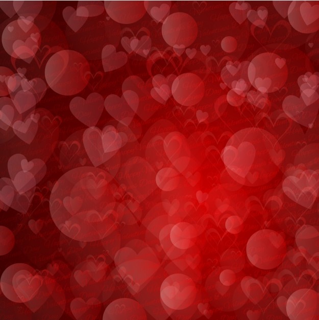 Free Vector circles and hearts red background