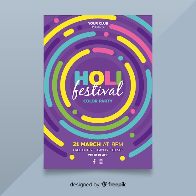 Circles holi festival party poster