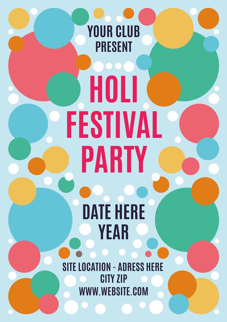 무료 Vector 서클 holi 축제 포스터