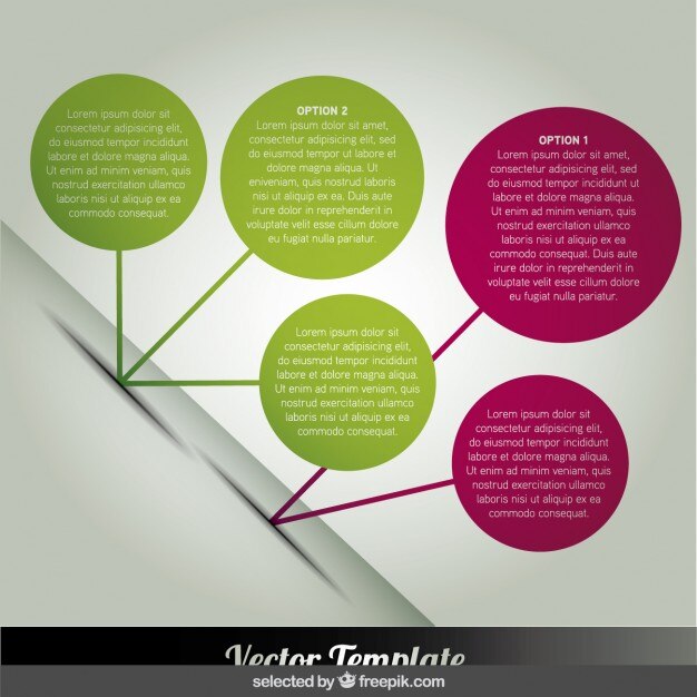 Free vector circles infographic in diagonal position