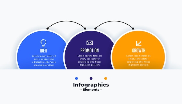 Circles infographic template connecting with eachother