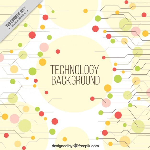 Free Vector circuit background with colored circles