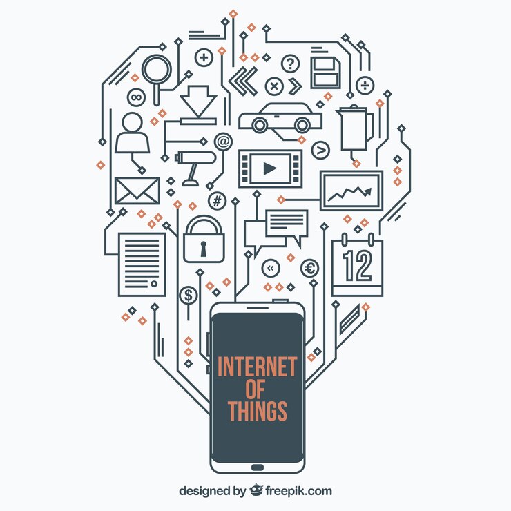 Free Vector circuit background with internet of things