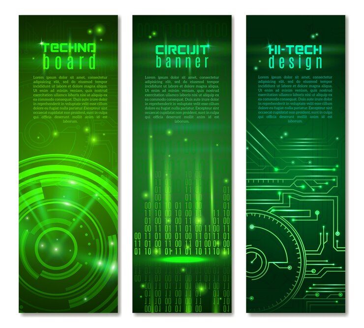 Free Vector circuit banner set