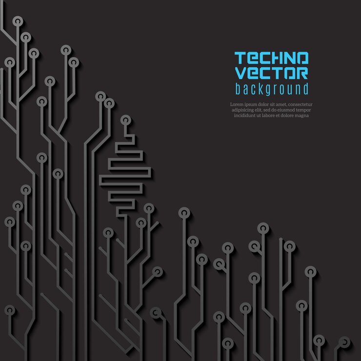 Free Vector circuit black background