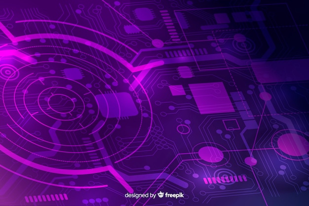 Free vector circuit board background flat style