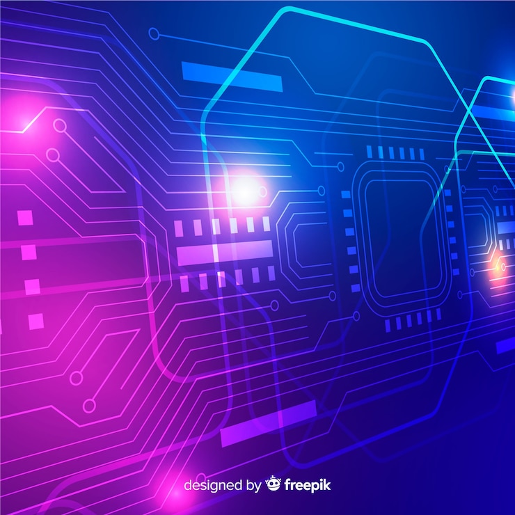 Free Vector circuit board background realistic style