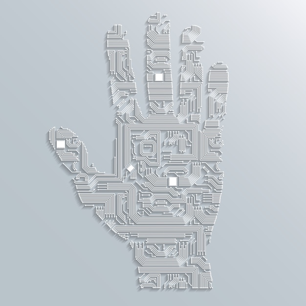 Free vector circuit board hand