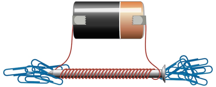 मुफ़्त वेक्टर circuit diagram with battery and nut