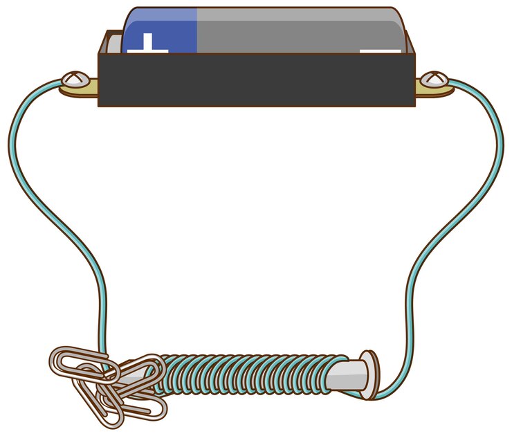 Free Vector circuit diagram with battery and screw
