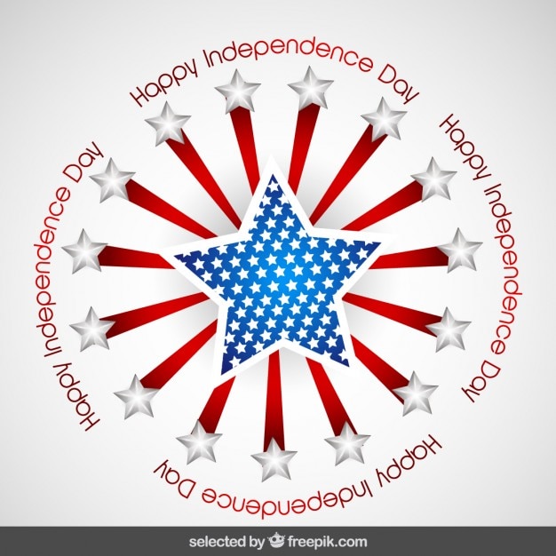 Free vector circular badge of independence day