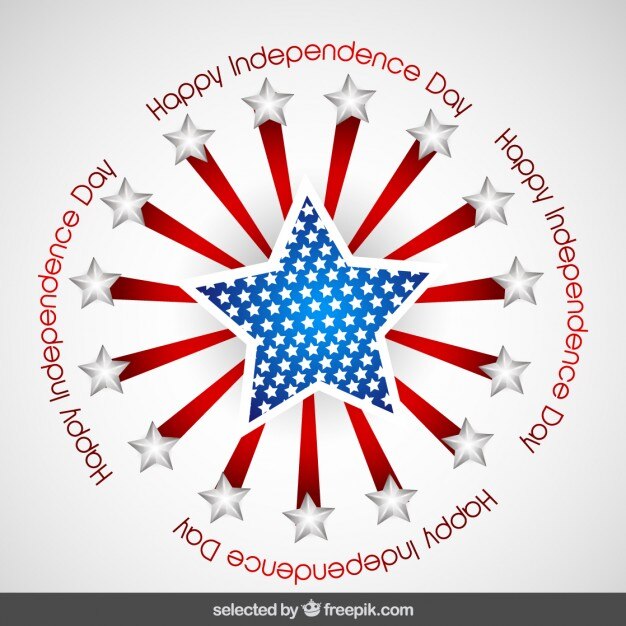 Free Vector circular badge of independence day