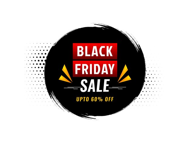 Circular brush stroke frame Black friday sale background 