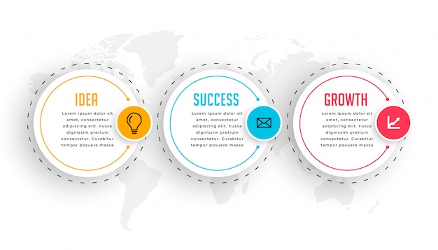 Circular business infographic template with three steps