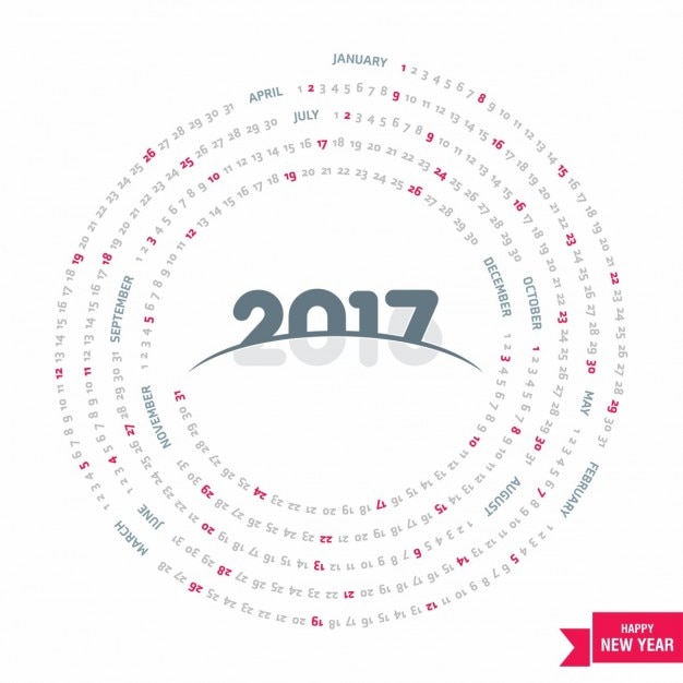 Free Vector circular calendar 2017  