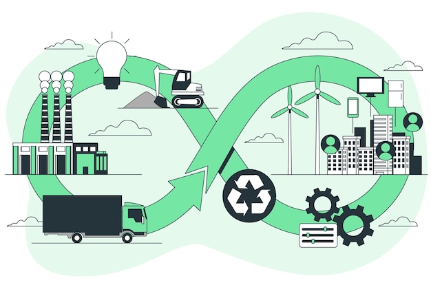 Circular economy concept illustration