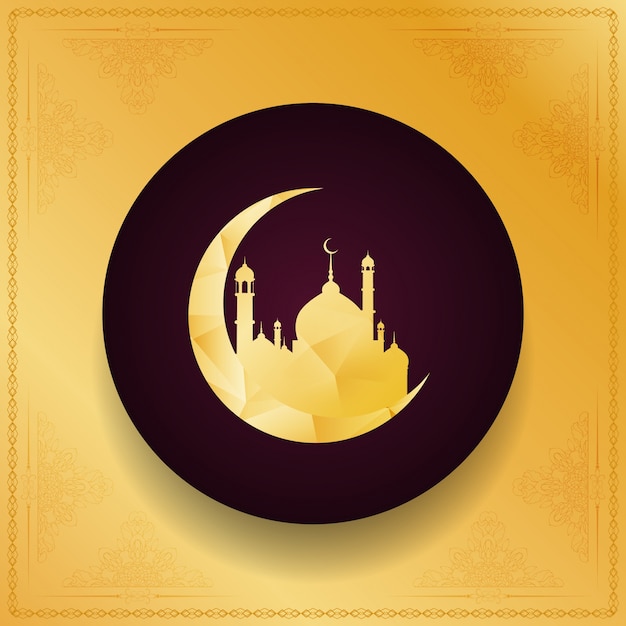 Free vector circular eid mubarak design