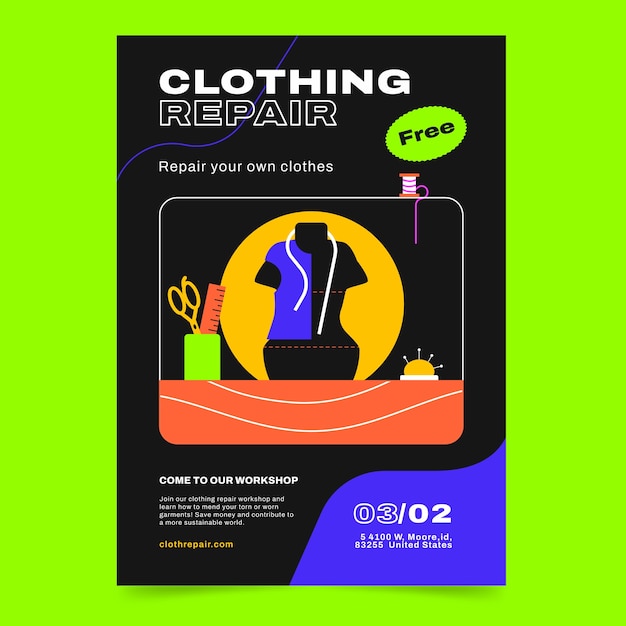 Circular fashion poster template