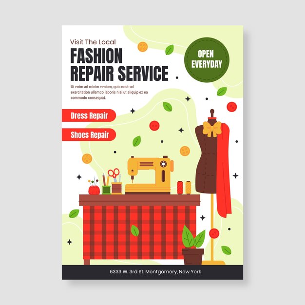 Circular fashion poster template