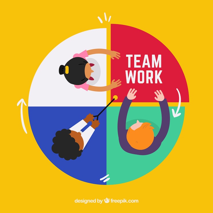 Free Vector circular flat teamwork background