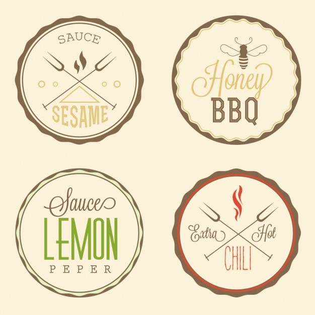 Free vector circular food badges