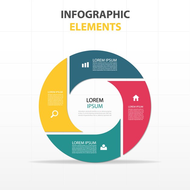 красочные абстрактного круг шаблон бизнес инфографики