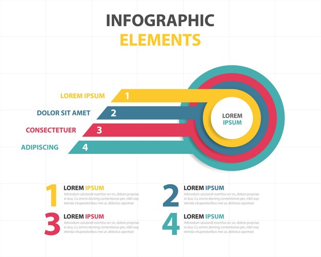 красочный абстрактный круг шаблон бизнес инфографики