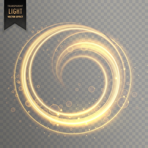 Circular light streak in gold color