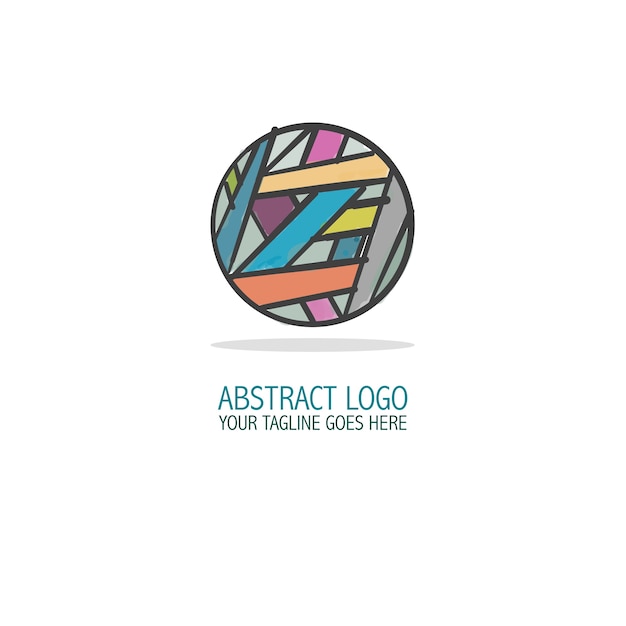 Circular logo with abstract shapes