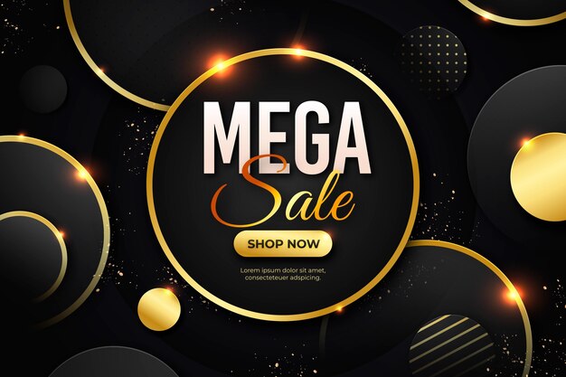 Circular luxury gold sale background