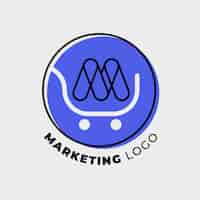 Vettore gratuito modello di logo di marketing circolare