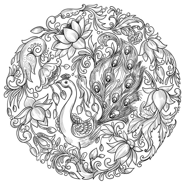 Circular pattern of decorative mandala design