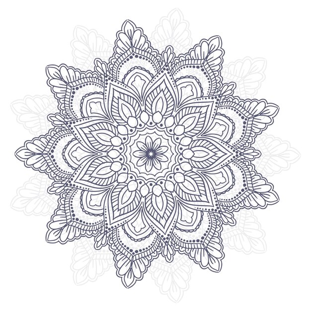 Free Vector circular pattern in form of decorative mandala on white background