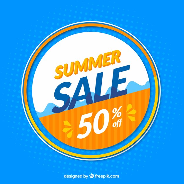 Circular summer sale background